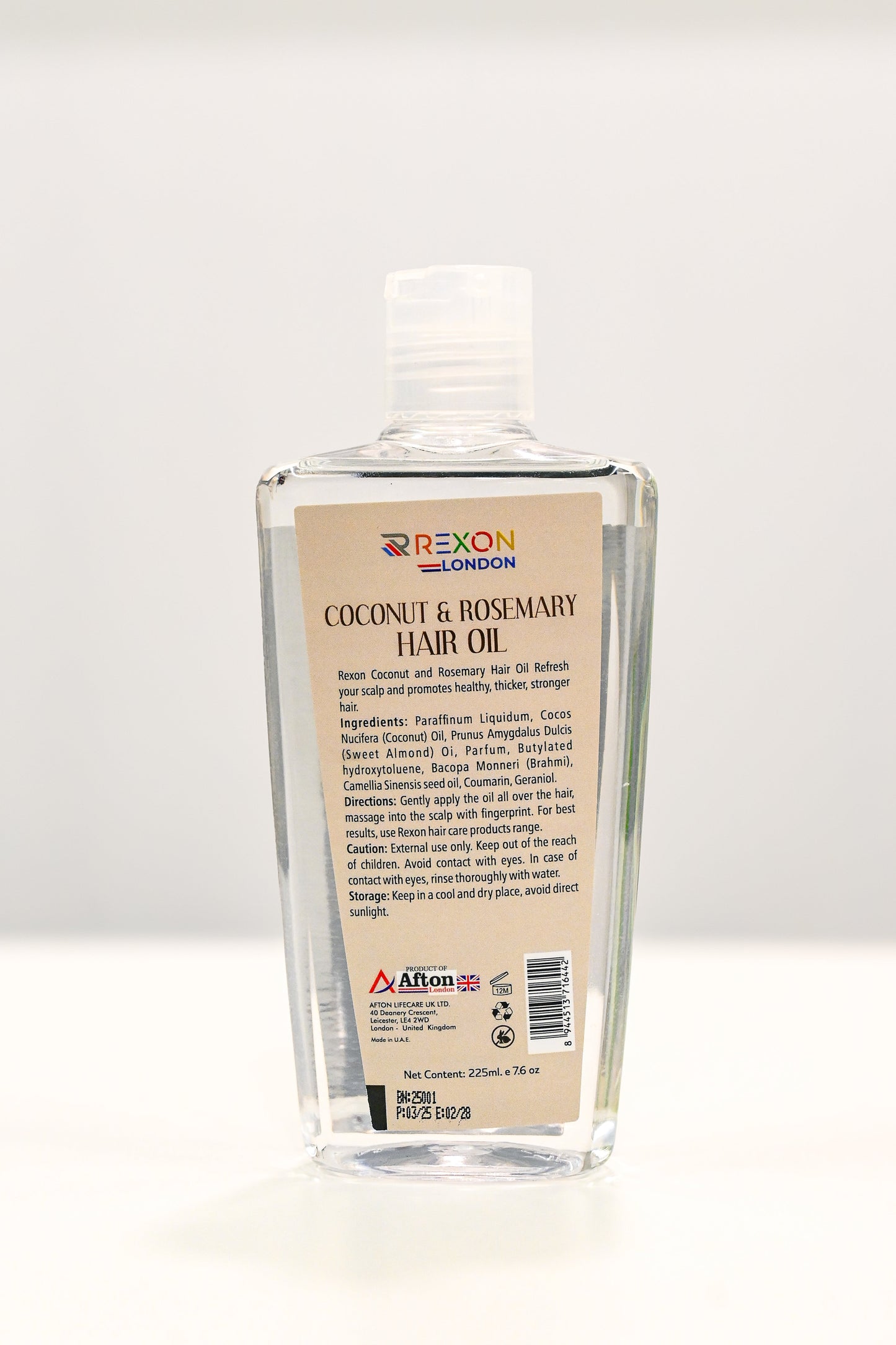 REXON HAIR OIL - COCONUT & ROSEMARY 225ML