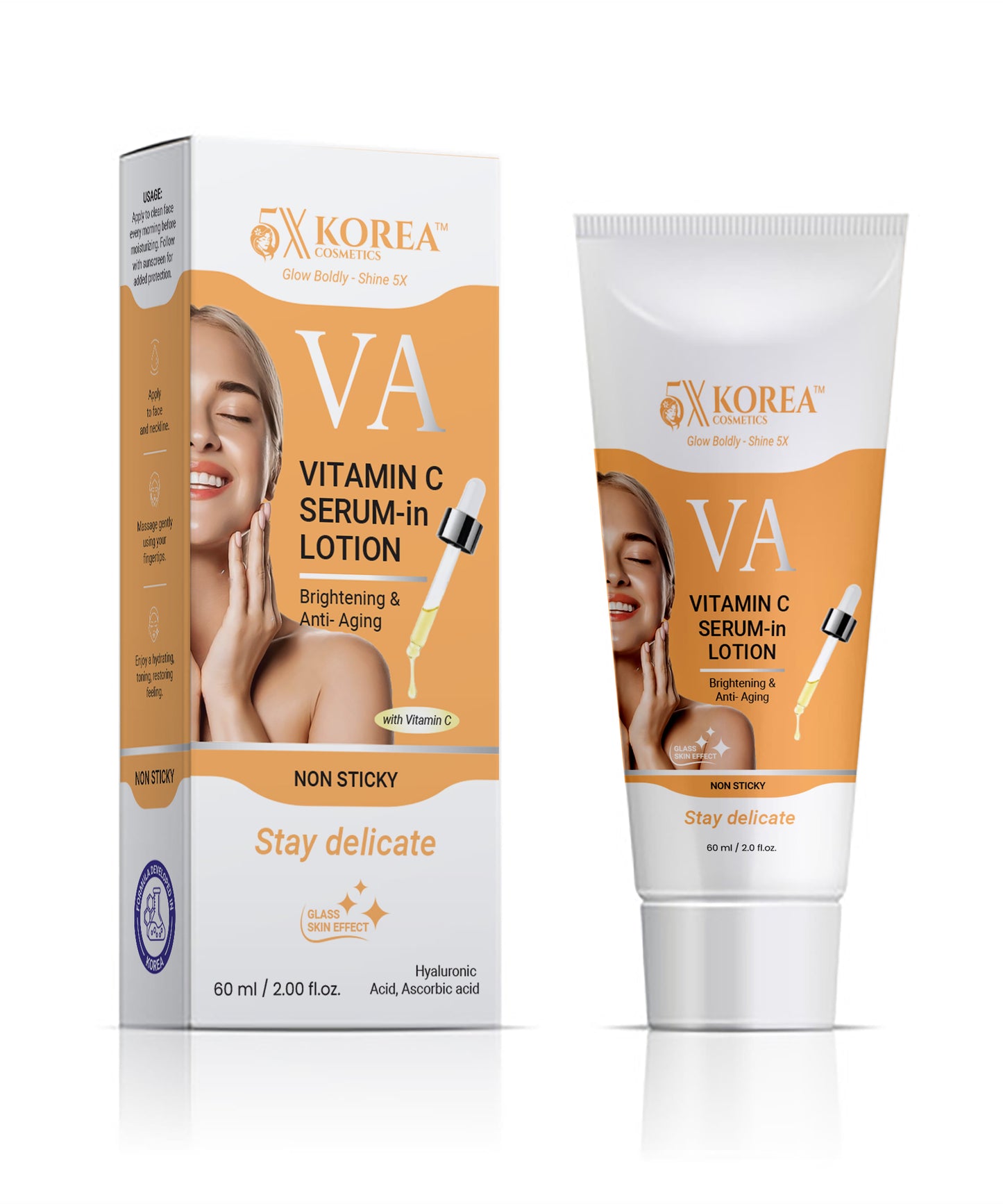5X Korea vitamin C serum in lotion for brightening dark spots and anti aging skincare