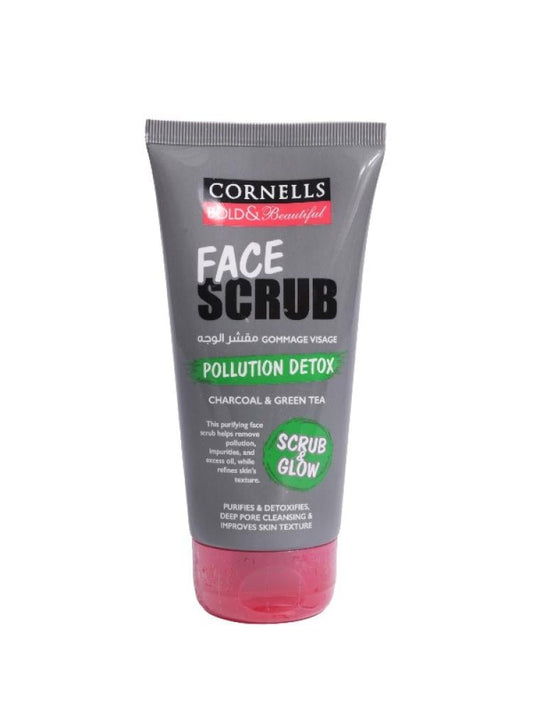 Cornells Pollution Detox Facial Scrub with Charcoal & Green Tea - 150ml