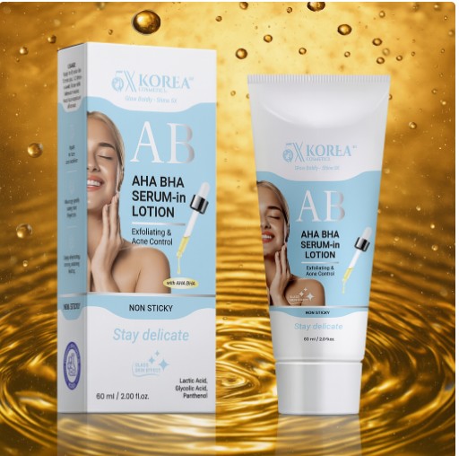 Smooth, clear, and renew your skin with 5X Korea AHA BHA Peeling Serum in Lotion — a gentle exfoliating formula designed to target acne, unclog pores, and improve skin texture.