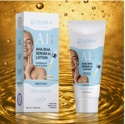 Smooth, clear, and renew your skin with 5X Korea AHA BHA Peeling Serum in Lotion — a gentle exfoliating formula designed to target acne, unclog pores, and improve skin texture.