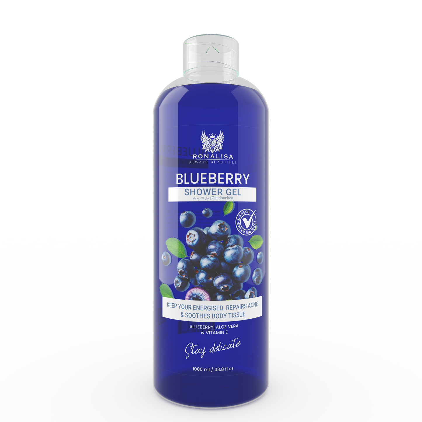 Experience a burst of freshness with Ronalisa Blueberry Shower Gel — a hydrating formula that gently cleanses, nourishes, and revitalizes your skin.