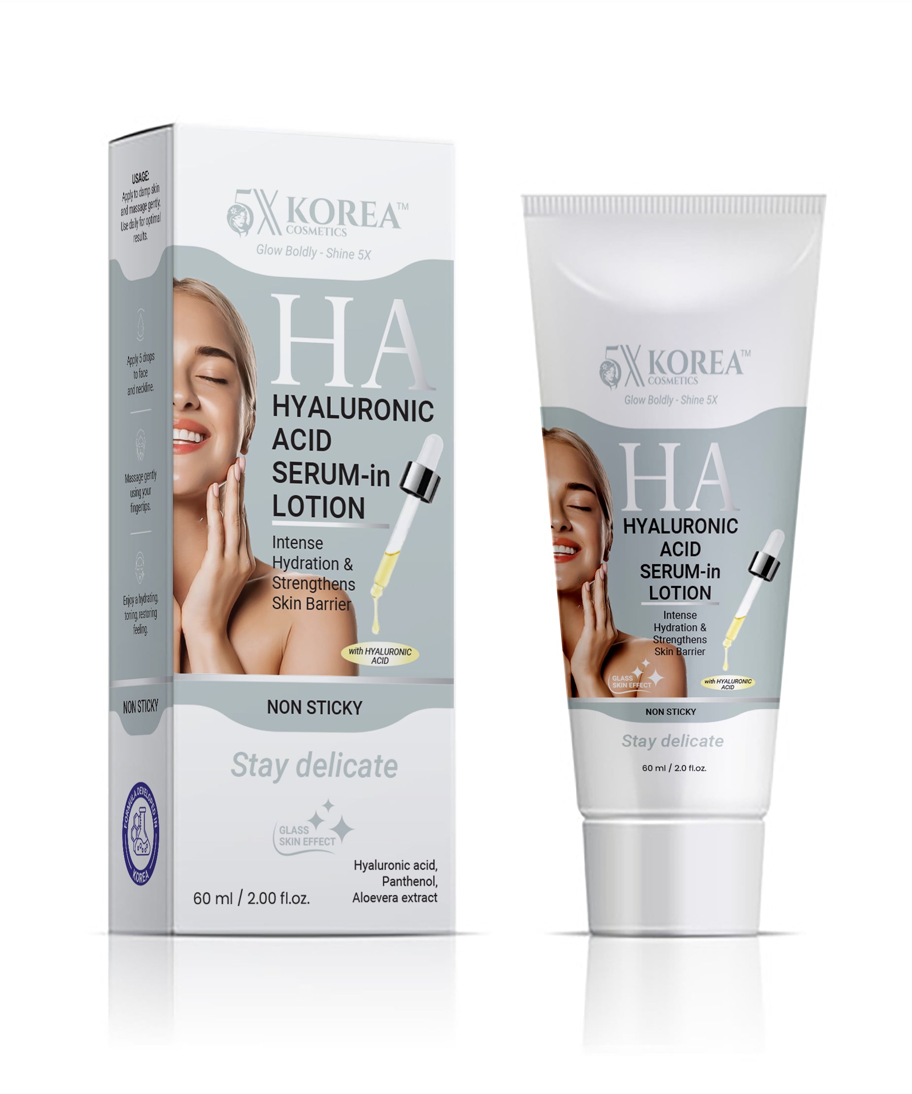 lightweight hydrating serum texture with hyaluronic acid for deep moisture and non-sticky finish