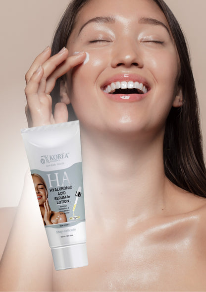 hydrating face serum in lotion with hyaluronic acid for plump smooth skin 5X Korea skincare