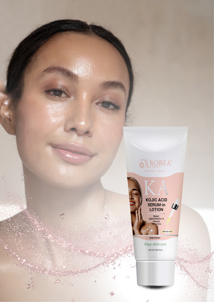 kojic acid and collagen skincare for reducing hyperpigmentation and improving skin tone