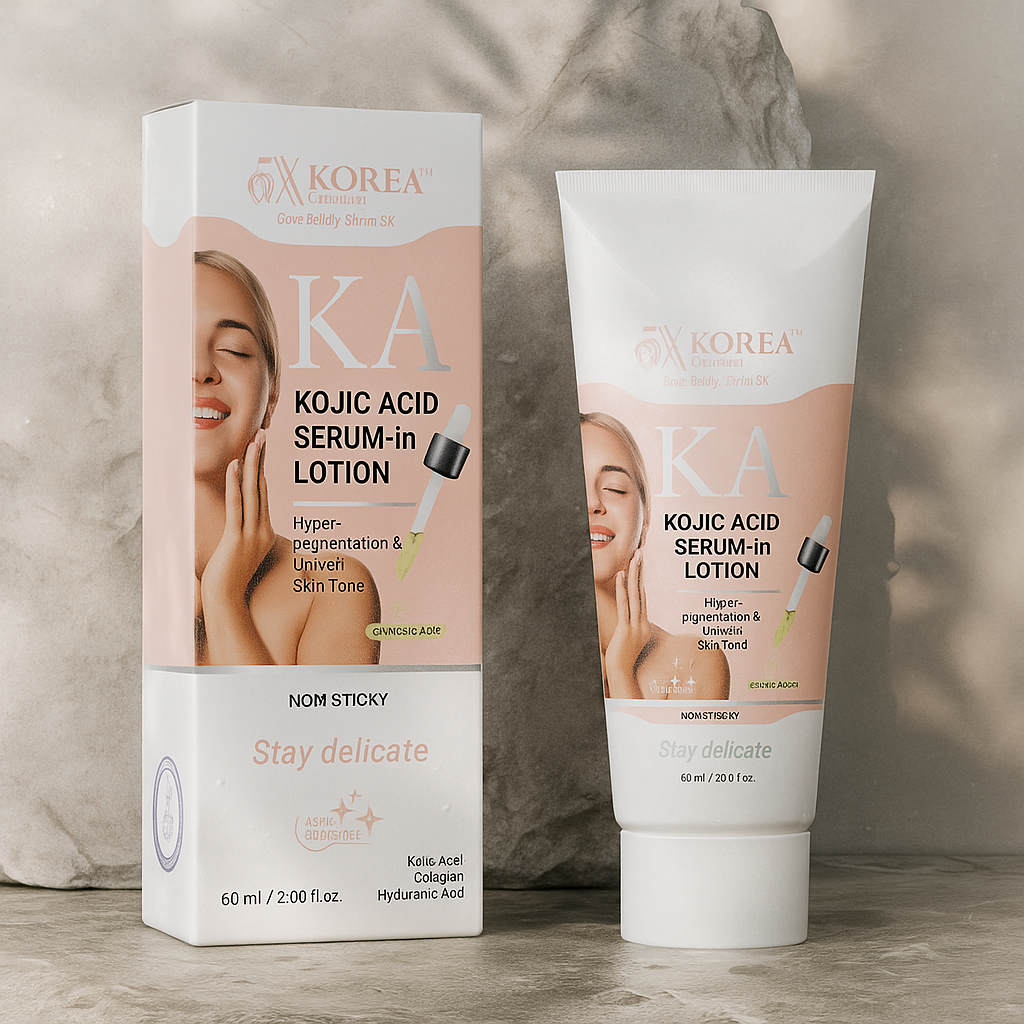 kojic acid serum in lotion for uneven skin tone and pigmentation correction 5X Korea skincare