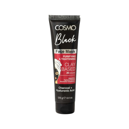 COSMO BLACK CHARCOAL FACE CLAY MASK 125GM
