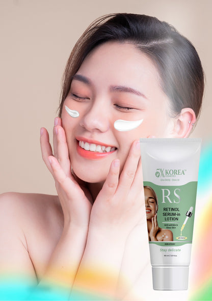 5X Korea Retinol Serum in Lotion — a powerful anti-aging formula designed to smooth wrinkles, improve texture, and restore youthful radiance.