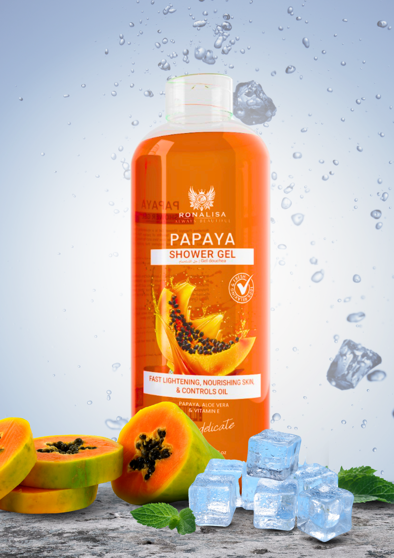 RONALISA SHOWER GEL 1000ML - PAPAYA