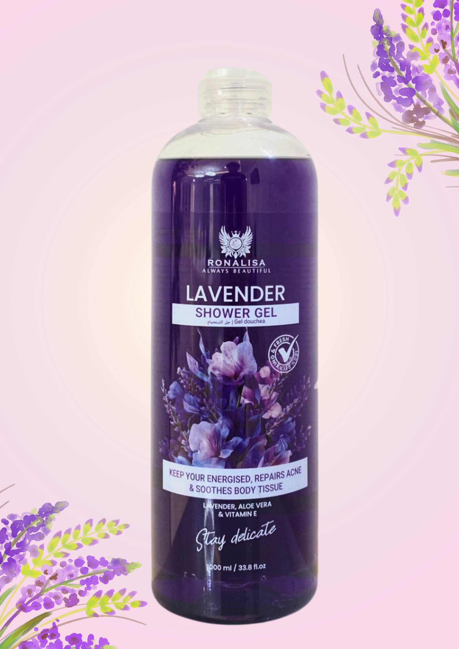 Ronalisa Lavender Shower Gel — a gentle formula that cleanses, hydrates, and relaxes your skin and senses