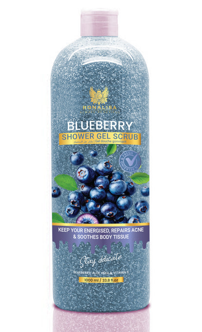 Ronalisa Exfoliating Body Shower Gel Scrub- Blueberry  1000ml