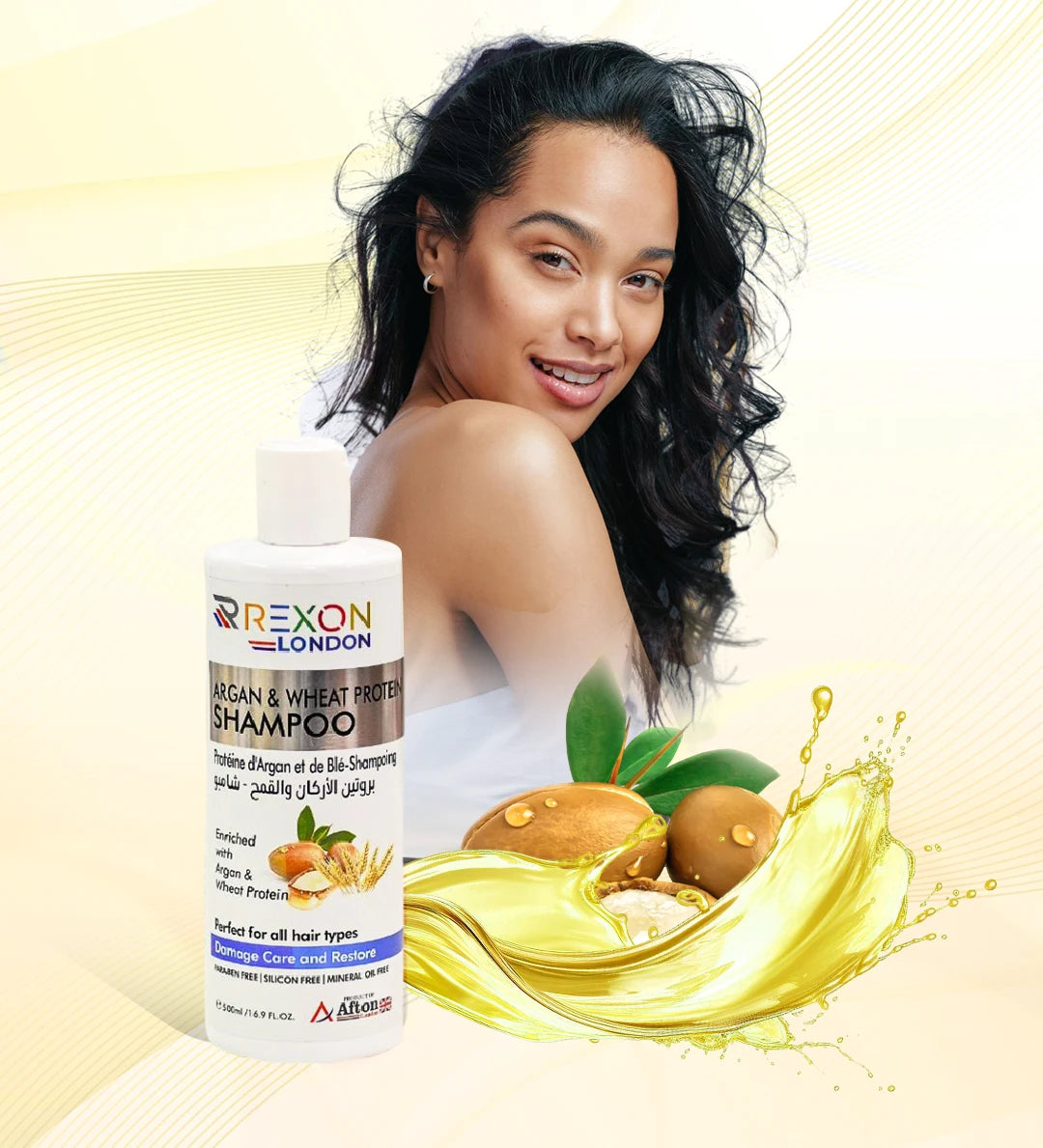 Argan & Wheat Protein Shampoo - 500 Ml (Rexon)